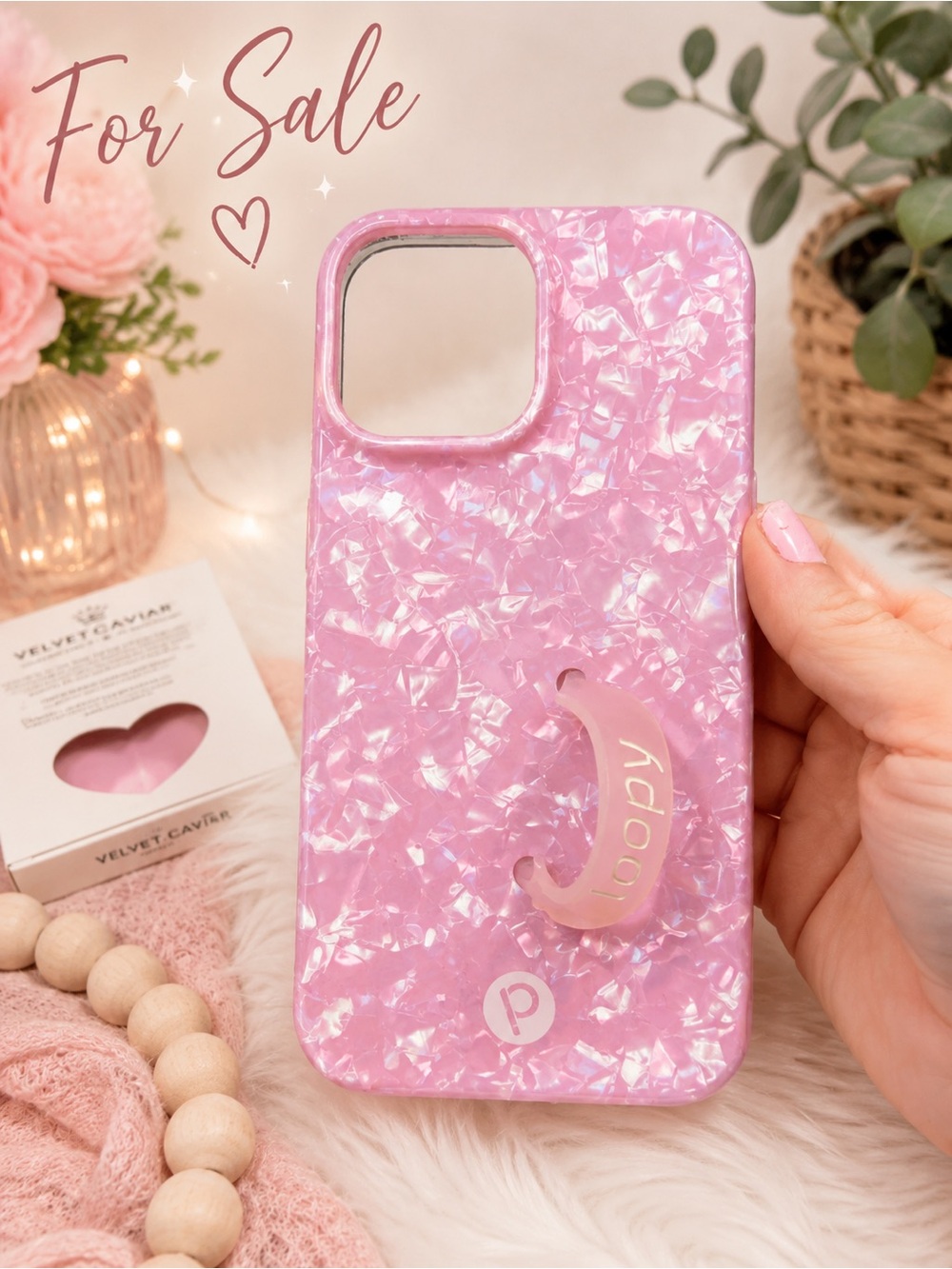 Pink Iridescent Phone Case with PopGrip - Brand: